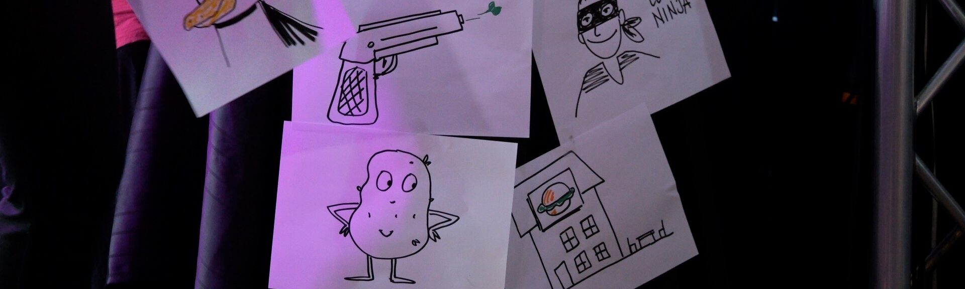 Dessins présentés lors du spectacle « Raconte-moi un dessin » à La Scène